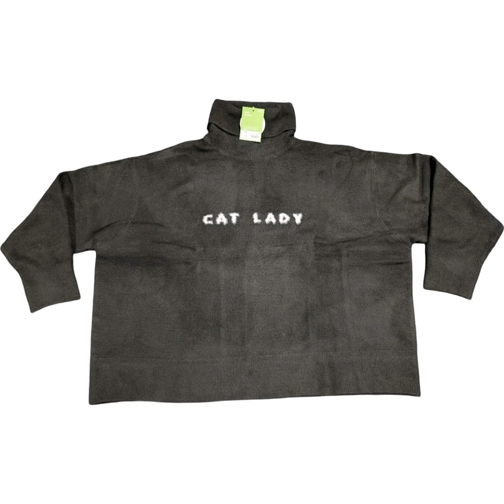 ⭐C9 The Cuddle Collab X Target Womens CAT LADY Turtleneck Sweater Black Size 4XL